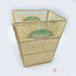 Square raffia table vase hand fan design