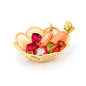 Raffia bread basket, wave shape