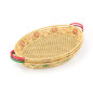 Oval raffia tray with details in different colors