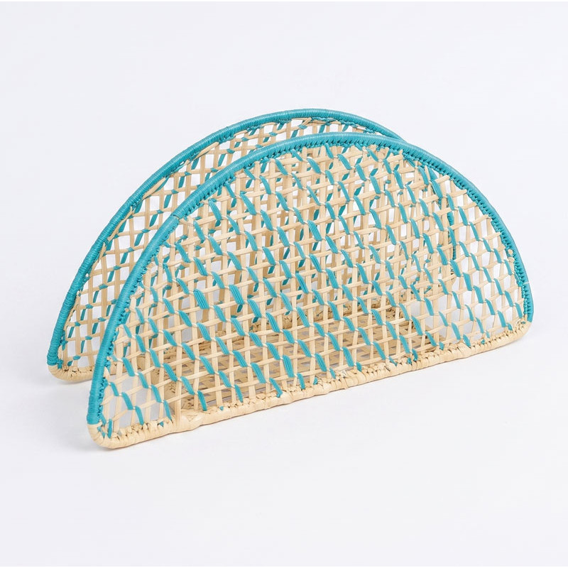 Raffia napkin holder