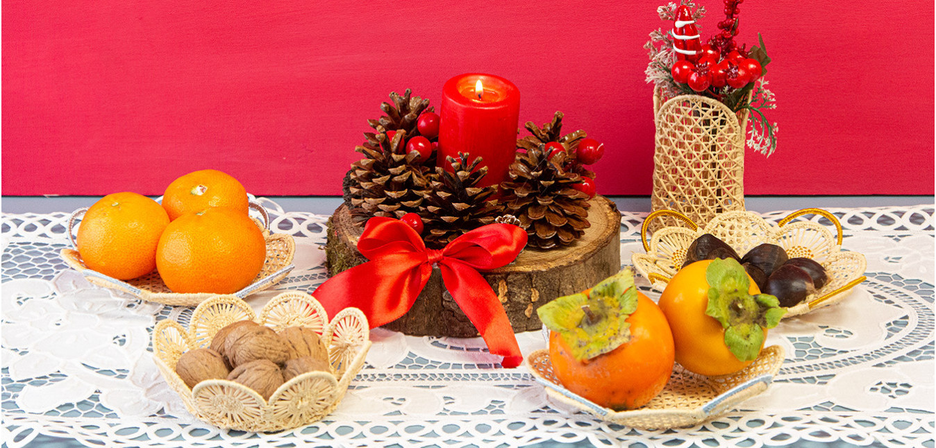 Regali di Natale in raffia, fatti a mano in Italia